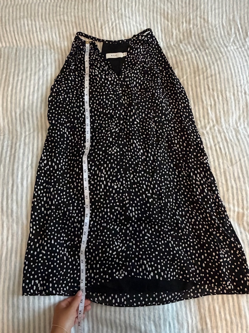 ALC Polka Dot Black & White Halter Dress - Picture 4 of 8